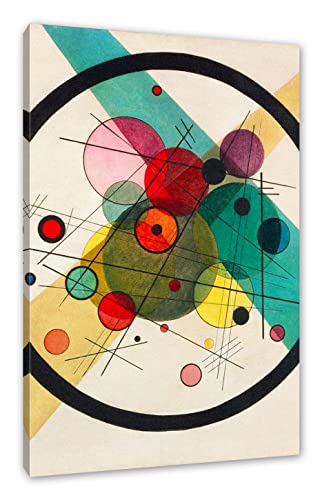 Generisch Wassily Kandinsky - Kreise in einem Kreis als Leinwandbild / Größe: 60x40 cm / Wandbild / Kunstdruck / fertig bespannt von Generisch