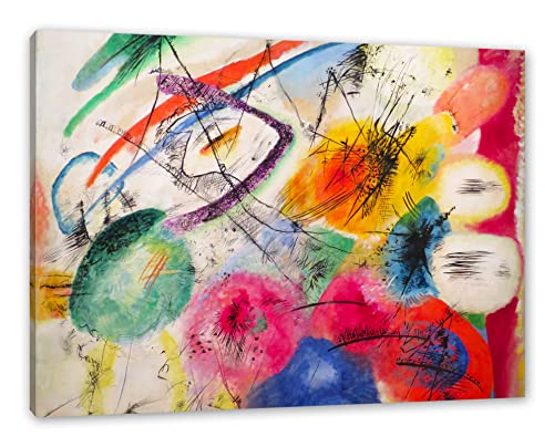 Wassily Kandinsky - Schwarze Linien als Leinwandbild / Größe: 60x40 cm / Wandbild / Kunstdruck / fertig bespannt, Weiß Wassily Kandinsky - Schwarze Linien als Leinwandbild / Größe: 60x40 cm / Wandbild / Kunstdruck / fertig bespannt, Weiß von Generisch