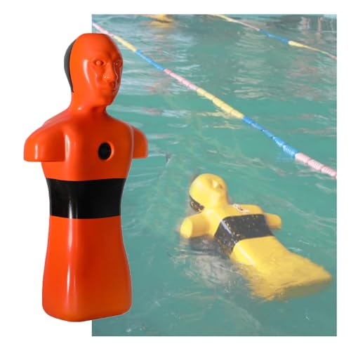 Water Training Dummy,Realistic Fire Training Model(100x49.5x24cm),Plastic Drowning Prevention Teaching Tools,3 Inlet and Outlet Holes(Orange) von Generisch