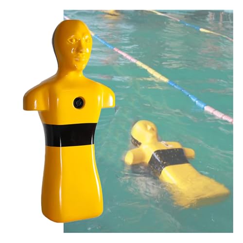 Water Training Dummy,Realistic Fire Training Model(100x49.5x24cm),Plastic Drowning Prevention Teaching Tools,3 Inlet and Outlet Holes(Yellow) von Generisch
