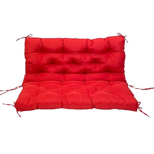 WaterproofBench Kissen für den Außenbereich, Schaukel mit Rückenlehne, 2-/3-/4-Sitzer, Hängematten-Sitzkissen, perfekt für Fenstersitz und Schuhaufbewahrung, Rot, 100 x 100 x 10 cm von Generisch