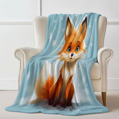Weiche Kuscheldecke mit Tier Cartoon Fuchs Drucken, Gelb Hellblau Flauschig Kuscheldecke für Mädchen Geburtstag Geschenke Sofa Couch Wohn Bett - 100 x 130 cm Maschinenwaschbar Weiche Kuscheldecke mit Tier Cartoon Fuchs Drucken, Gelb Hellblau Flauschig Kuscheldecke für Mädchen Geburtstag Geschenke Sofa Couch Wohn Bett - 100 x 130 cm Maschinenwaschbar von Generisch