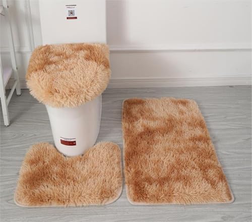 Weiche Mikrofaser-Badezimmerteppich-Set, 3-teilig, rutschfeste Badematte, flauschiger Plüsch-WC-Sitzbezug für Badezimmer, wasserabsorbierende Badematte, maschinenwaschbar Weiche Mikrofaser-Badezimmerteppich-Set, 3-teilig, rutschfeste Badematte, flauschiger Plüsch-WC-Sitzbezug für Badezimmer, wasserabsorbierende Badematte, maschinenwaschbar von Generisch