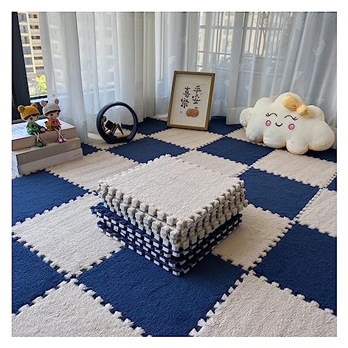 Weiche Plüsch ineinandergreifende Teppichfliesen, rutschfeste Bodenfliesen für Puzzlespiel und sensorischen Teppich, Set mit 10 Langflor-Teppichen für sensorische Räume Weiche Plüsch ineinandergreifende Teppichfliesen, rutschfeste Bodenfliesen für Puzzlespiel und sensorischen Teppich, Set mit 10 Langflor-Teppichen für sensorische Räume von Generisch