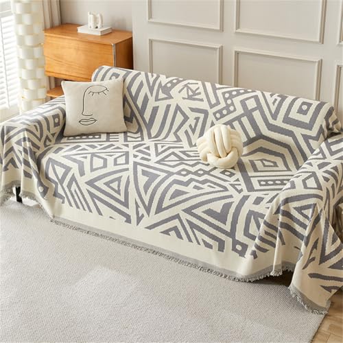 Weiche rutschfeste Chenille-Überwurfdecke – Vintage-geometrisches Muster für gemütliche Sofas und Sessel Weiche rutschfeste Chenille-Überwurfdecke – Vintage-geometrisches Muster für gemütliche Sofas und Sessel von Generisch