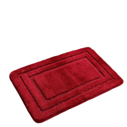 Weicher und bequemer Memory-Schaum-Badteppich, Rücklauf-Form, geprägte Badematte, saugfähige Bodenmatte, Rot, 40 x 60 cm von Generisch