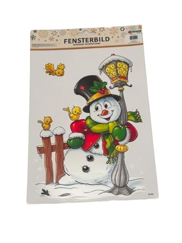 Weihnacht Dekoration, Fenster Haft bilder, LED Fensterbilder, Lichterkette, Baum Stern, Schnee Spray, (Fensterbild Bunt Schneemann) von Generisch