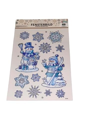 Weihnacht Dekoration, Fenster Haft bilder, LED Fensterbilder, Lichterkette, Baum Stern, Schnee Spray, (Fensterbild Schnee Mann) von Generisch