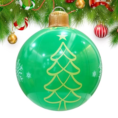 Weihnachtliche Outdoor-Luftdekoration - Aufblasbare PVC Weihnachtsdekoration | 61cm Große wasserdichte Weihnachtskugel Für Park Garten Baum Dach Hinterhof von Generisch