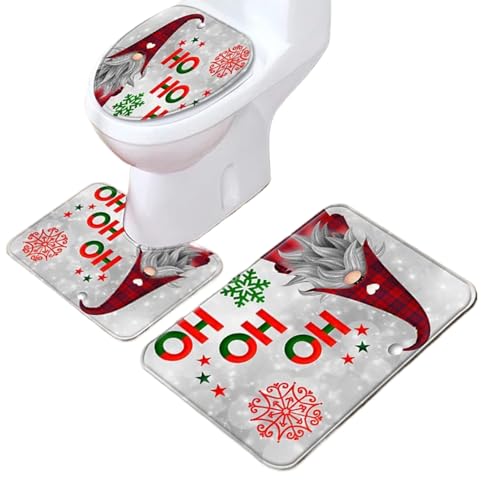 Weihnachts Badezimmer Teppiche,WC-Sitzbezug Badezimmer-Vorleger | Festliche Bodendeko Rutschfeste Matte Cartoon Design für Zuhause Studentenwohnheim Wohnmobil Hotel Apartment Mietwohnung und Haus Weihnachts Badezimmer Teppiche,WC-Sitzbezug Badezimmer-Vorleger | Festliche Bodendeko Rutschfeste Matte Cartoon Design für Zuhause Studentenwohnheim Wohnmobil Hotel Apartment Mietwohnung und Haus von Generisch
