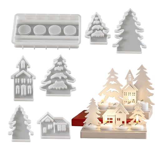 Weihnachts Kerzenhalter Form,Weihnachtsbaum Haus Deko Gussform | Silikon Form Einfache Entformung Handwerk Gussform Für Epoxidharz Gips Dekoration Kerzenhalter Heimdekoration Weihnachts Kerzenhalter Form,Weihnachtsbaum Haus Deko Gussform | Silikon Form Einfache Entformung Handwerk Gussform Für Epoxidharz Gips Dekoration Kerzenhalter Heimdekoration von Generisch