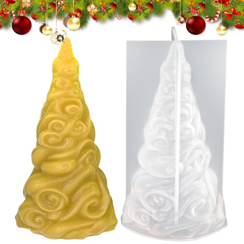 Weihnachtsbaum Formen Silikon - 3D Weihnachtsbaum Silikon Kerze | Duftform Für Raum Schreibtisch Feiertage Büro Party von Generisch