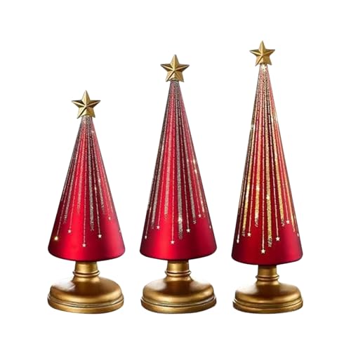 Weihnachtsbaum Nachtlicht Mit Sternen | 3 Teile Kunstharz Weihnachtsbäume Deko | Wohndekoration Für Wohnzimmer Schlafzimmer Auto Schule Wohnheim Party Erntedankfest Klassenzimmer Zuhause von Generisch