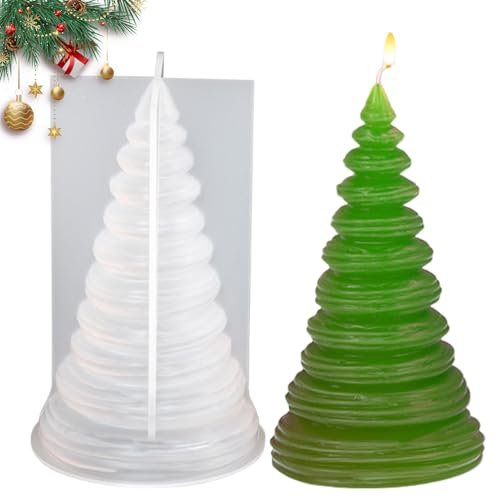 Weihnachtsbaumform aus Silikon, 3D für Kerzen in Form eines Weihnachtsbaums | für Partys auf dem Schreibtisch Büro Haus Wohnung Schule von Generisch