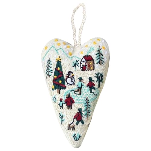 Weihnachtsbaumschmuck – handbestickter Baumschmuck, Winterurlaub, festliche Heimdekoration für Treppe, Rucksack, Tragetasche, Auto, Innenfenster, Nachttisch, Bücherregal, Tür von Generisch