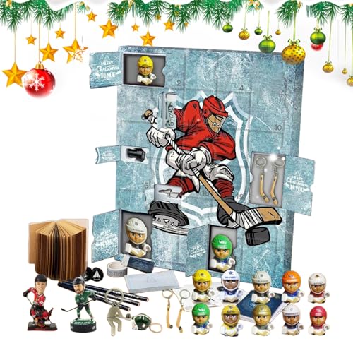 Weihnachtscountdown Kalender | 24-Hockey-Figuren Adventskalender | Festliche Dekofigur Für Feiern Und Festtafel | Für Sportbegeisterte Tischdekoration von Generisch