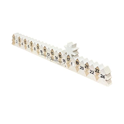 Weihnachtsdekorationen Holz Weihnachten Countdown Advent Kalender Kamin Und Regal Hause Weihnachten Countdown Ornament(Khaki,23.5X5CM) von Generisch