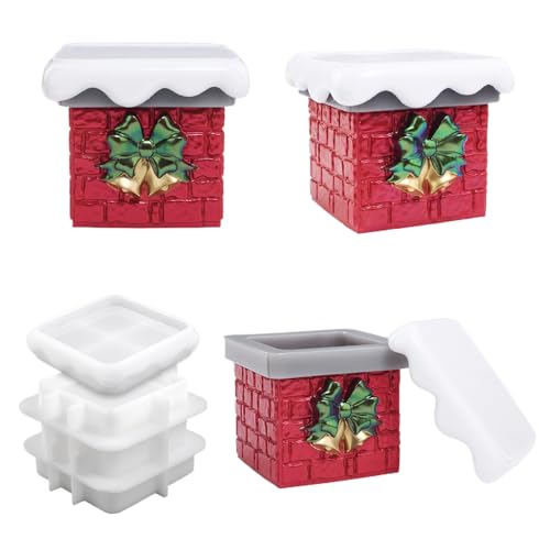 Weihnachtsformen Silikon - Weihnachtskamin Form Gießform Silikon - Hitzebeständige Backform Einfache Entformung Für Bastelprojekte Epoxy Harz Gips Ton Deko von Generisch
