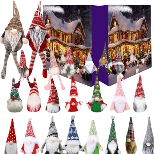 Weihnachtsgnom Adventskalender 2025 | Gnom Plüschfigur Heimdekoration - 24-Tägiger Weihnachtszähler Kalender für Partytisch Tischdekoration Sideboard Schreibtisch Kamin Weihnachtsbaum Weihnachtsgnom Adventskalender 2025 | Gnom Plüschfigur Heimdekoration - 24-Tägiger Weihnachtszähler Kalender für Partytisch Tischdekoration Sideboard Schreibtisch Kamin Weihnachtsbaum von Generisch
