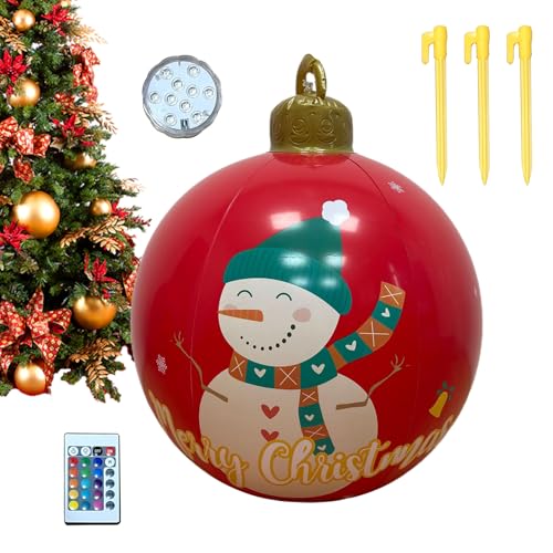 Weihnachtskugel Aufblasbar 61 cm - Ball Christbaumschmuck Mit Lichtbeleuchtung - Große Weihnachtskugel Für Festliche Dekoration Im Garten Poolbereich Rasen Terrasse Weihnachtskugel Aufblasbar 61 cm - Ball Christbaumschmuck Mit Lichtbeleuchtung - Große Weihnachtskugel Für Festliche Dekoration Im Garten Poolbereich Rasen Terrasse von Generisch
