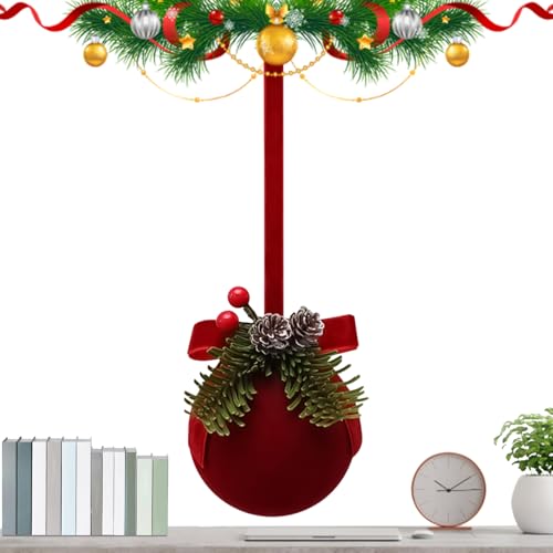 Weihnachtskugel-Ornamente, klassische beflockte Weihnachtsdekoration, beflockte rote Dekoration zum Aufhängen für Fenster, Geschäft, Festival, Urlaub, Party, saisonale Präsentation von Generisch