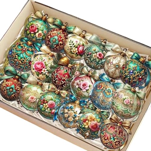 Weihnachtskugeln Deko | 18 Stücke Holz Weihnachtszauber Deko | Christbaumkugel für Haus Party Tisch Weg Garten Kamin Geländer Fenster Girlande Treppe Familie | Girlande Fenster Party Zuhause Fest von Generisch