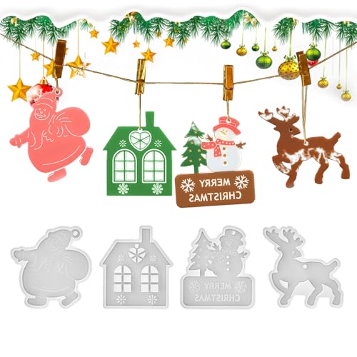Weihnachtsornament Harz Formen | Weihnachtsformen Aus Silikon Für Epoxidharz Beton - Wiederverwendbare Formen Für Gips Fondant Ton - Betton Fondant Gips Kamin Tür Weihnachtsornament Harz Formen | Weihnachtsformen Aus Silikon Für Epoxidharz Beton - Wiederverwendbare Formen Für Gips Fondant Ton - Betton Fondant Gips Kamin Tür von Generisch