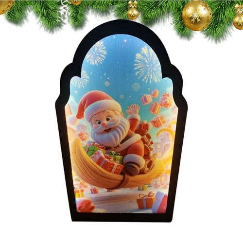 Weihnachtsspiegel, Weihnachtsmann-Design, Hologramm, LED-Neuheit, festlicher Spiegel, moderne Dekoration, Ornament für Fenster, Schlafzimmer, Büro, Badezimmer, Wohnheim, Tür, Wohnung, Urlaub zu Hause Weihnachtsspiegel, Weihnachtsmann-Design, Hologramm, LED-Neuheit, festlicher Spiegel, moderne Dekoration, Ornament für Fenster, Schlafzimmer, Büro, Badezimmer, Wohnheim, Tür, Wohnung, Urlaub zu Hause von Generisch