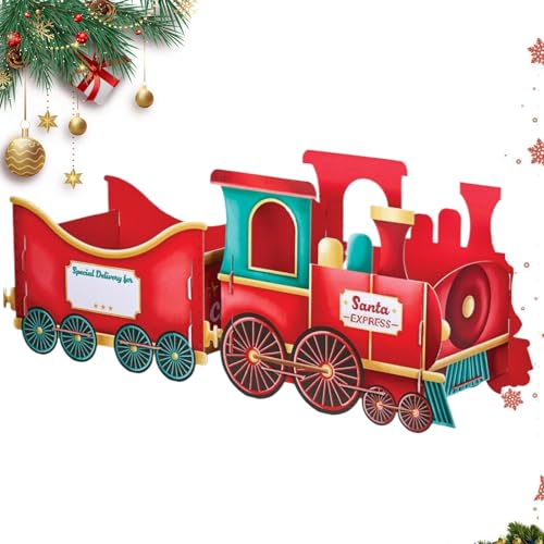 Weihnachtszug Dekoration | Bringer der Weihnachtsfreude Santa Zug | Dekoratives Großes Fächer Behältnis Deko für Kamin Schreibtisch Vitrine Kaminsims Nachttisch | für Tisch Mittelpunkt Nachttisch Kami von Generisch