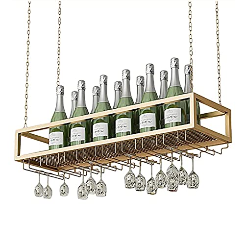 Weinglasregal Nizer mit einfachem Eisen-Hänge-Design, schwebende Metallregale für Schrank oder Bar, kopfüber hängender Weinglashalter zur Aufbewahrung und Präsentation von Generisch