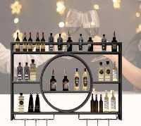 Weinregal, Wandmontage, Barregale mit Weinglashalter, Likörregal, Mini-Bar, Wand-Barschrank, Eck-Kaffeebar, Likörflaschen-Ausstellungsregal, Bar-Wanddekoration für Zuhause, Bar, Esszimmer, Küche von Generisch