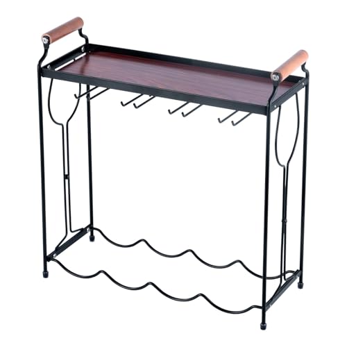 Weinregal, Weinregal FüR Den Tisch Mit Tablett und Getränkehalter, 4 Flaschen, Metallmaterial, Perfekt Als Heimdekoration Und Aufbewahrungsregal FüR Die KüChe Usw Weinregal, Weinregal FüR Den Tisch Mit Tablett und Getränkehalter, 4 Flaschen, Metallmaterial, Perfekt Als Heimdekoration Und Aufbewahrungsregal FüR Die KüChe Usw von Generisch