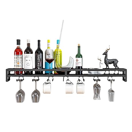 Weinregal, modernes Weinregal, Wandmontage, Metall, Weinflaschen- und Glasregal, Bar-Einheit, schwebendes Regal, Wandmontage, Glasregal, Eisen-Präsentationsständer, Weinhalter mit Regal für Zuhause Weinregal, modernes Weinregal, Wandmontage, Metall, Weinflaschen- und Glasregal, Bar-Einheit, schwebendes Regal, Wandmontage, Glasregal, Eisen-Präsentationsständer, Weinhalter mit Regal für Zuhause von Generisch