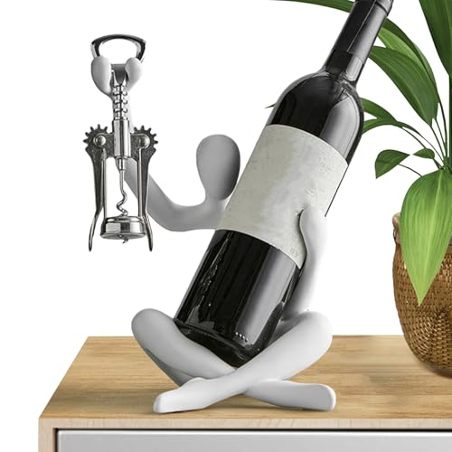 Weinregal Arbeitsplatte – Weinflaschenhalter aus Kunstharz ohne Öffner, dekorative hohle Skulptur für Küche, Esstisch, Dekoration, einzigartiges Geschenk für Weinliebhaber und Sammler von Generisch