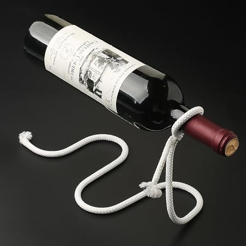 Weinregal Magischer hängender Seil-Weinhalter, schwebender Illusions-Weinregal-Flaschenhalter, Neuheitsgeschenk für die Küche, Heimdekoration, kreatives hängendes Seil-Weinregal, Serpentinen von Generisch