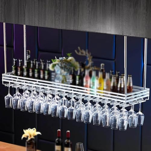 Weinregal – Metall-Deckenglashalter mit rustikalen industriellen schwebenden Regalen für Zuhause, Restaurant und Bar Weinregal – Metall-Deckenglashalter mit rustikalen industriellen schwebenden Regalen für Zuhause, Restaurant und Bar von Generisch