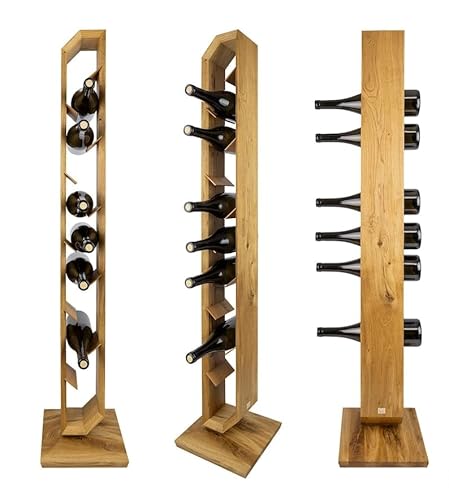 Weinregal aus Massivholz, rustikale Eiche, bodenstehend, Flaschenhalter für Weinkenner, stilvolles Eichen- und Walnuss-Design zur Aufbewahrung und Präsentation Weinregal aus Massivholz, rustikale Eiche, bodenstehend, Flaschenhalter für Weinkenner, stilvolles Eichen- und Walnuss-Design zur Aufbewahrung und Präsentation von Generisch