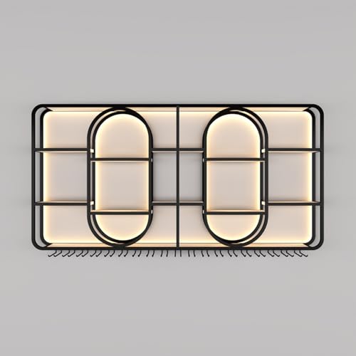 Weinregal aus Metall, Wandmontage, Weinregal aus Metall, Wandmontage mit LED-Licht, Barregale zur Wandmontage mit Glashalter, moderne Likörbar, Wandregale für Hausbar (Gold, 100,1 x 20,1 x 100,1 cm) Weinregal aus Metall, Wandmontage, Weinregal aus Metall, Wandmontage mit LED-Licht, Barregale zur Wandmontage mit Glashalter, moderne Likörbar, Wandregale für Hausbar (Gold, 100,1 x 20,1 x 100,1 cm) von Generisch
