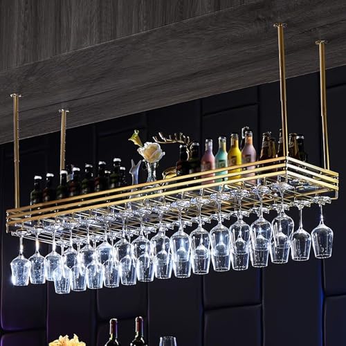 Weinregal für die Decke, zum Aufhängen, Eisenbar, Likörregal, Metall-Weinglasregal, verstellbare Höhe und Breite Weinregal für die Decke, zum Aufhängen, Eisenbar, Likörregal, Metall-Weinglasregal, verstellbare Höhe und Breite von Generisch