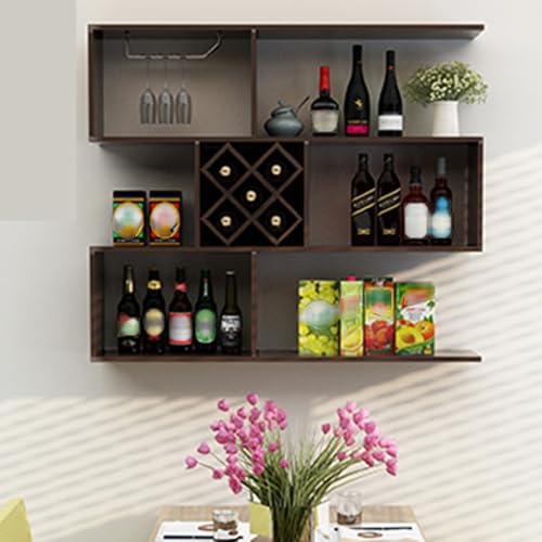 Weinregal mit 3 Etagen zur Wandmontage mit Glashalter - Eleganter Weinschrank für Zuhause, Restaurant & Bar - Platzsparende Weinaufbewahrung & Stilvolle Dekorlösung Weinregal mit 3 Etagen zur Wandmontage mit Glashalter - Eleganter Weinschrank für Zuhause, Restaurant & Bar - Platzsparende Weinaufbewahrung & Stilvolle Dekorlösung von Generisch