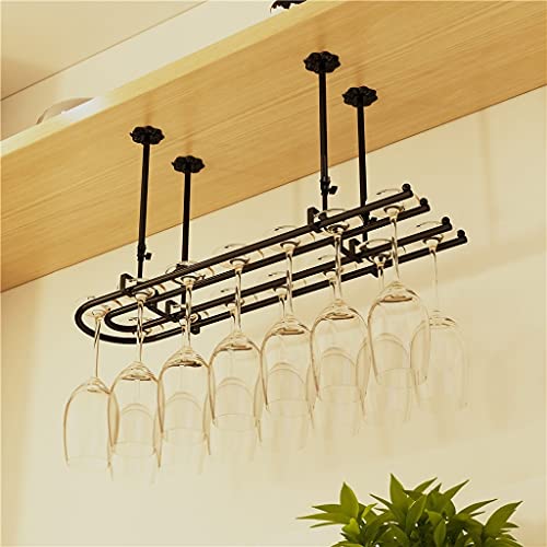 Weinregal zum Aufhängen, Weinglasregal/Kelchhalter, Vintage, Schmiedeeisen, Decke, 30–60 cm, höhenverstellbar, kopfüber Weinglasregal für Esszimmer/Bar/Wohnzimmer, Heimdekoration Weinregal zum Aufhängen, Weinglasregal/Kelchhalter, Vintage, Schmiedeeisen, Decke, 30–60 cm, höhenverstellbar, kopfüber Weinglasregal für Esszimmer/Bar/Wohnzimmer, Heimdekoration von Generisch