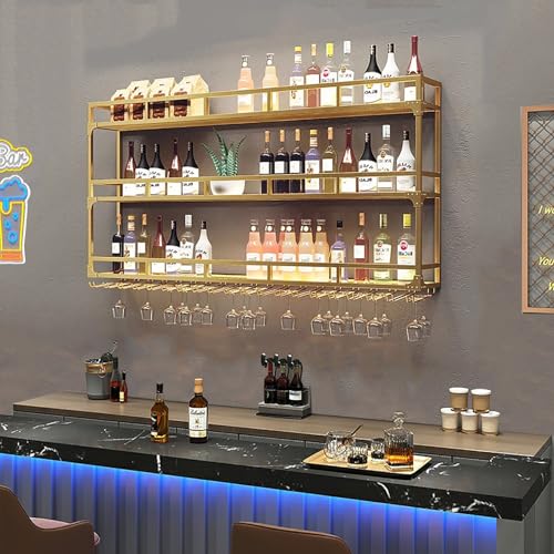 Weinregal zur Wandmontage, Metall-Weinflaschenhalter mit Ausstellungsregal, kreative Weinausstellungseinheit, Gold-Finish, platzsparender Weinnizer für Heimdekoration, 12 Flaschen Weinregal zur Wandmontage, Metall-Weinflaschenhalter mit Ausstellungsregal, kreative Weinausstellungseinheit, Gold-Finish, platzsparender Weinnizer für Heimdekoration, 12 Flaschen von Generisch