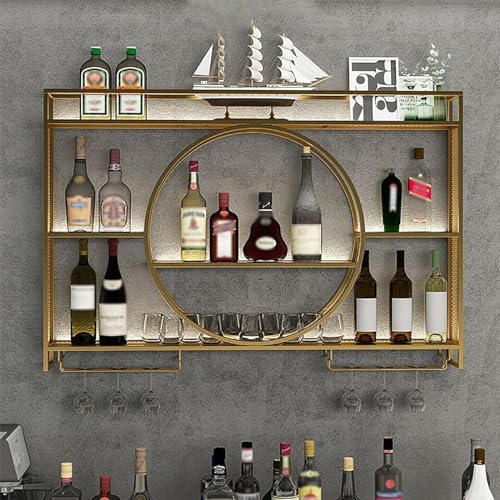 Weinregal zur Wandmontage, Weinregal aus Metall mit Stielglashalter, schwimmende Weinglasaufbewahrung für Küche, Esszimmer, Bar Dekoration Weinregal zur Wandmontage, Weinregal aus Metall mit Stielglashalter, schwimmende Weinglasaufbewahrung für Küche, Esszimmer, Bar Dekoration von Generisch