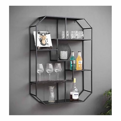 Weinregal zur Wandmontage, kreatives Gitter-Design, schwebendes Regal für Wohnzimmer und Küche, ideal für Bücherregale Weinregal zur Wandmontage, kreatives Gitter-Design, schwebendes Regal für Wohnzimmer und Küche, ideal für Bücherregale von Generisch