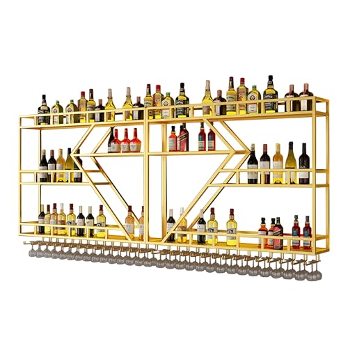 Weinregal zur Wandmontage, mit LED-Licht und Glashalter für Zuhause, Bar Weinregal zur Wandmontage, mit LED-Licht und Glashalter für Zuhause, Bar von Generisch