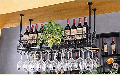Weinregale zum Aufhängen, Weinglashalter mit Ablage, rustikaler Vintage-Weinschrank zur Wandmontage, für Stielgläser und Flaschen Weinregale zum Aufhängen, Weinglashalter mit Ablage, rustikaler Vintage-Weinschrank zur Wandmontage, für Stielgläser und Flaschen von Generisch