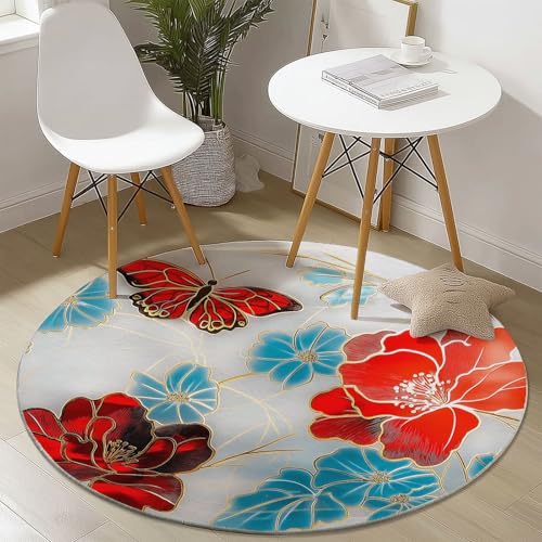 Weiß Runder Teppich Wohnzimmer 100 cm rutschfest Teppiche Waschbar Teppiche Kurzflor Weich Runder Teppich Orientalisch Blumen for Wohnzimmer Schlafzimmer Studie Heimbüro Weiß Runder Teppich Wohnzimmer 100 cm rutschfest Teppiche Waschbar Teppiche Kurzflor Weich Runder Teppich Orientalisch Blumen for Wohnzimmer Schlafzimmer Studie Heimbüro von Generisch