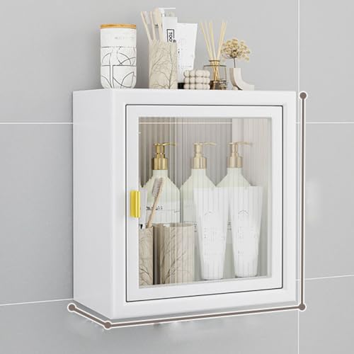 Weißer Badezimmer-Wandschrank mit Türen – über WC-Aufbewahrung, Wandregal für Küche & Esszimmer, 3 Etagen für Eingangsbereich, stilvolles weißes Finish Weißer Badezimmer-Wandschrank mit Türen – über WC-Aufbewahrung, Wandregal für Küche & Esszimmer, 3 Etagen für Eingangsbereich, stilvolles weißes Finish von Generisch