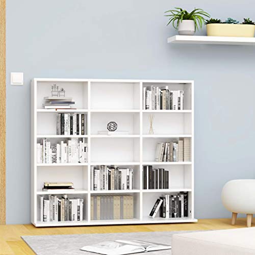 Weißer CD-Aufbewahrungsschrank, 102 x 23 x 89,5 cm, mehrschichtiger Holzschrank, Innenregal, Gartenmöbel, Badezimmer-Becherhalter, stilvolle Aufbewahrungslösung für Zuhause von Generisch