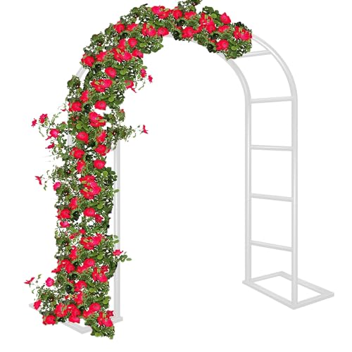 Weißer Gartenbogen für Kletterpflanzen, Metall Hochzeit Rankgitter, witterungsbeständiger Stahlrahmen, Einfache Montage Outdoor/Indoor Gartenlaube von Generisch